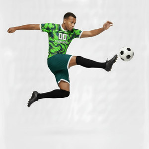 Nuevo Conjunto de Uniforme de Fútbol Unisex para Adultos con Apliques, 100% Poliéster, Manga Corta, para Entrenamiento - Product Image 2