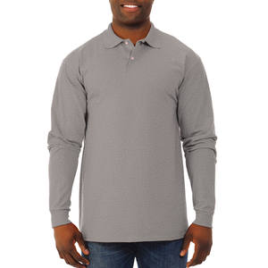 Uniforme de Trabajo de Punto Estampado 100% Algodón y Poliéster de Secado Rápido, Gris Liso Informal para Camiseta de Manga Larga con Logotipo Personalizado - Product Image 1