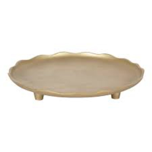 Hand-Hammered <b>Gold</b> Aluminum <b>Serving</b> <b>Tray</b> With Floral Handles Decorative Oval Metal Platter For Wedding Gifts Home Decoration - Product Image 2