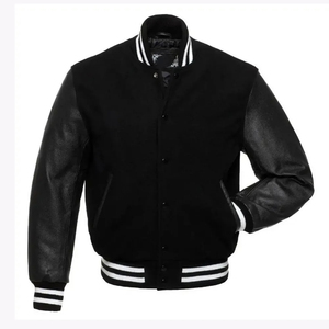Men's High Quality Letterman Varsity <b>Jacket</b> Winter Wear with Wool Body Genuine Leather Sleeves <b>Smart</b> Stylish Embroidered Design - Product Image 1