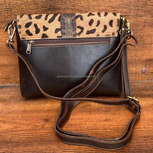 กระเป๋าสะพายข้างประดับพู่หนังแท้พิมพ์ลายเสือดาวสำหรับผู้หญิงกระเป๋าถือหนังวัวสุดหรูแบบดั้งเดิม - Product Image 5