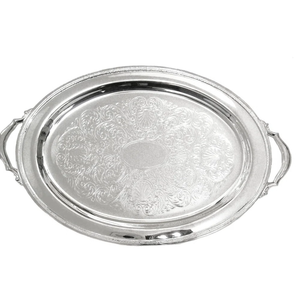 Bandeja Cuadrada de Metal Plateado Hecha a Mano, Utensilios de Cocina, Bandeja de Metal para Pan y Postres, Bandeja de Metal para Servir Café, Té, Comida y Fruta - Product Image 5