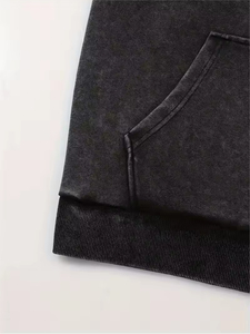 Sudadera con capucha vintage de invierno al por mayor con hombros caídos, lavado ácido, para hombre, personalizada con estampado, 100% algodón polar - Product Image 4