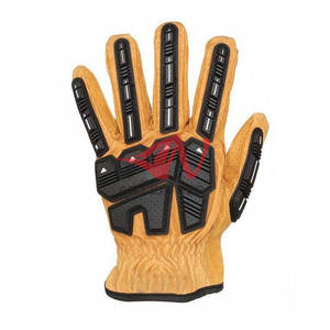 Guantes de Seguridad Profesionales de Cuero con Protección TPR Contra Impactos, Nuevo Diseño, Para Trabajos de Construcción y Mantenimiento - Product Image 2