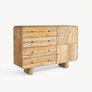 Teak Wood Storage <b>Drawers</b> Natural Solid Wooden Cabinet Luxury Display Chest Traditional Living Room Sideboard Home Furniture Box - Product Image 1