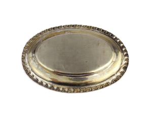 Plato Decorativo Ovalado de Aluminio Ecológico Vintage con Borde de Cuerda, Acabado Dorado Brillante, Decoración de Mesa Metálica en Venta - Product Image 3