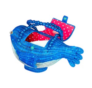 Cesta de Almacenamiento de Mimbre Hecha a Mano con Forma de Pájaro Azul, Estilo Bohemio, Diseño Animal, Organizador Decorativo, Bolsa de Mimbre - Product Image 4