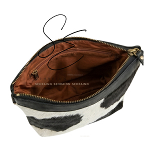 Sac bandoulière bohème en cuir avec fermeture éclair en cuir de vachette à poils, sac à main tendance pour usage quotidien, petit sac à main - Product Image 5