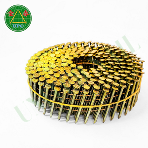 Clavos en rollo para paletas OEM de 1-1/4 pulgadas, 14000 unidades, alambre de acero con vástago anillado chapado en amarillo para paletas de madera de 1.9 pulgadas con longitud personalizada - Product Image 2