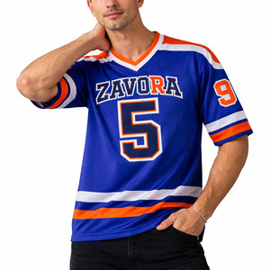 เสื้อฟุตบอลอเมริกันแขนสั้นคุณภาพพรีเมียม ผ้าตาข่าย ระบายอากาศได้ดี สำหรับผู้ชาย ชุดทีม ชื่อและหมายเลขสั่งทำได้ ชุดกีฬา ขายส่ง - Product Image 1