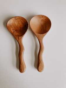 Juego de Cucharas de Madera Hechas a Mano, Utensilios de Cocina Rústicos Naturales, Duraderos y Artesanales para Uso Doméstico - Product Image 6