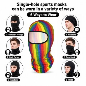 Splendid Apparel Pasamontañas con Rayas de Arcoíris, Máscara Facial Unisex para Deportes al Aire Libre, Protección Transpirable e Impermeable de Nailon para Adultos, 58-60CM - Product Image 6