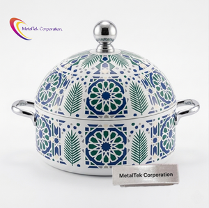 Lot de 3 casseroles de luxe en acier inoxydable, style arabe, avec couvercle, pour maintien au chaud et service - Product Image 2