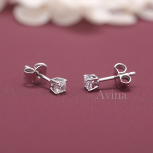 IGI Certified Lab Grown Diamond Cushion Cut Stud Earrings Solid 925 Sterling Silver Solitaire Diamond Earrings - Product Image 1