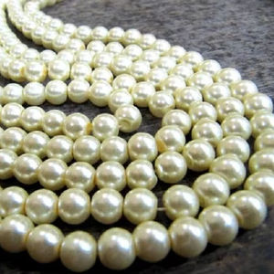 Perles couleur or nacré 8 mm vendues par brin de 16 pouces de long - Product Image 5