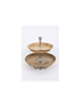 Soporte de madera de lujo para pasteles con base sólida y gruesa para catering profesional y exhibición de postres - Product Image 1