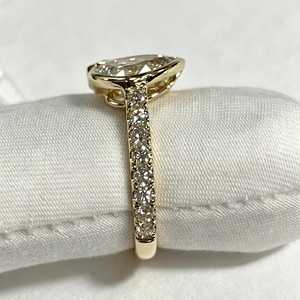 แหวน Toi Et Moi เพชรทรงหยดน้ำและมรกต 1 กะรัต ทองคำแท้ 14K เพชรเพาะเลี้ยง ของขวัญสำหรับเพื่อนในโอกาสพิเศษ - Product Image 6