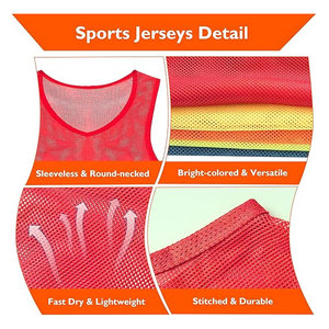 Mesh Practice Jersey Scrimmage Vest Team Football <b>Soccer</b> Training Bibs Lightweight Breathable Sports Pinnies for Youth and Adult - Product Image 4