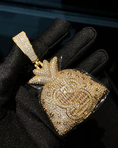 VVS Moissanite <b>Tester</b>-Pass for Certified Fashionable Sterling Silver 925 Rose <b>Gold</b> Plated Hip Hop Iced Charm Pendant Jewelry - Product Image 1