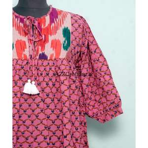 ชุดเดรสยาวพิมพ์ลายดอกไม้สไตล์ Y2K คอปิด ผ้าฝ้าย สำหรับงานปาร์ตี้และชายหาด จากผู้ผลิตและผู้ส่งออกชาวอินเดีย - Product Image 3