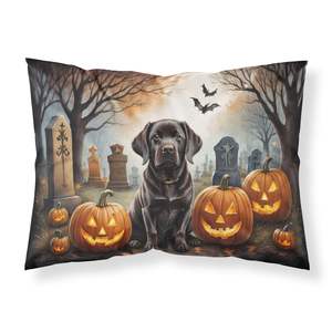 Chocolat Labrador Retriever Spooky Halloween Standard taie d'oreiller léger Super doux facile d'entretien Halloween vacances fournitures - Product Image 1