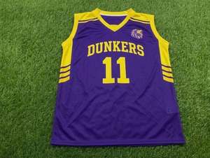 Ensemble de maillots de basketball jaunes en mesh sans manches à col en V, anti-humidité, avec impression par sublimation, et shorts personnalisés à cordon de serrage pour équipe - Product Image 3