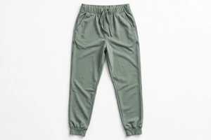 Ensemble de survêtement décontracté 2 pièces anti-boulochage avec sweat à capuche uni couleur sauge et pantalon à cordon avec logo frontal, respirant pour l'hiver - Product Image 3
