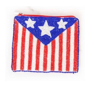 Porte-monnaie miniature perlé de haute qualité, motif étoile, fermeture éclair, fait main, petite pochette d'épargne, pour clés, argent liquide, cartes et usage polyvalent - Product Image 1