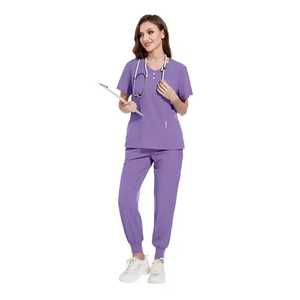 Factory Custom Athletic Nursing Cotton Satin <b>Scrubs</b> Uniforms <b>Sets</b> Joggers Medical Hospital Unisex - Product Image 2