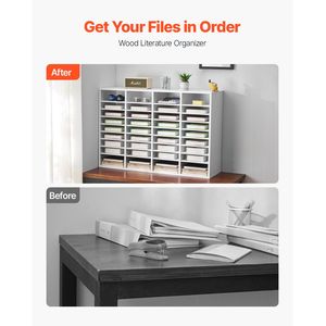 Organizzatore da Scrivania in Legno con Ripiani Regolabili e 36 Scomparti, in MDF, per Ufficio e Cassetti - Product Image 2