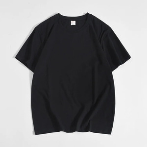 Men's <b>Black</b> Short Sleeve T-<b>Shirt</b> O-Neck Regular Fit Casual Style 100% Cotton Jersey Fabric Printed Front Logo <b>Compressed</b> - Product Image 1
