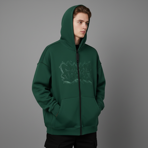 Custom Rhinestone Embroidery Hoodie Acid Wash Oversized Streetwear Heavyweight Hoodie - Product Image 5