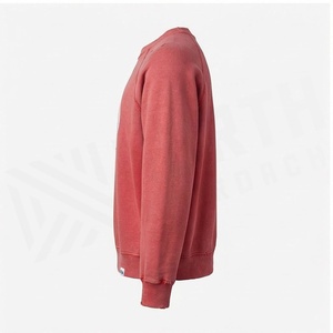 เสื้อสเวตเชิ้ตผู้ชายสีแดง ผ้าฝ้ายเฟรนช์เทอร์รี่ คอกลม ทรงปกติ สวมใส่สบายๆ สำหรับฤดูใบไม้ร่วง - Product Image 3