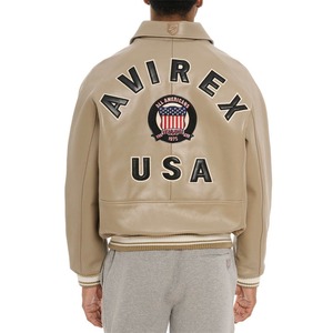 Premium Quality Streetwear Style Avirex <b>Leather</b> Bomber <b>Jacket</b> 100% Genuine <b>Leather</b> Patchwork Embroidered Custom <b>Leather</b> <b>Jacket</b> - Product Image 5