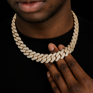 Cadena Hip Hop de Diseño Lujoso y Atractivo, Chapada en Oro de 14K, con Eslabones de Moissanita y Diamantes, Micro Pavé, Diseño Moderno - Product Image 5