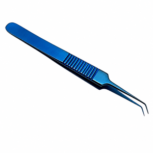 Kit de 5 pinces chirurgicales bleues pour greffe de cheveux FUE, usage hospitalier, instruments d'extraction et de placement, manuel, certifié CE Classe I - Product Image 3