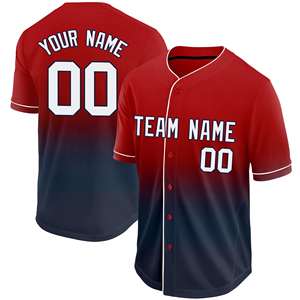 Conjuntos de Camisetas de Béisbol para Adultos Rojas/Negras OEM al por Mayor, Transpirables, con Logotipo Personalizado Impreso, de Alta Calidad, 100% Poliéster - Product Image 2