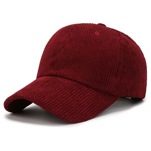 Corduroy Baseball Cap Spring Autumn Japanese Korean Casual Polyester/cotton 6-panel Adjustable <b>Machine</b> Embroidery Red Sunshade - Product Image 1