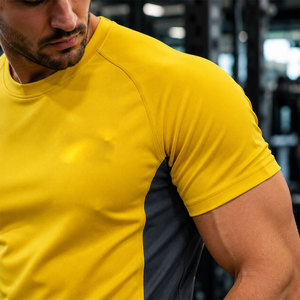 T-shirt pour homme de couleur jaune vif, respirant, anti-odeur, à séchage rapide, confortable, durable, à prix bas - Product Image 5