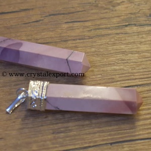 Venta al por mayor de cristal natural punto colgante collar serpentina lápiz colgante ágata piedras preciosas colgantes de cristal natural - Product Image 2
