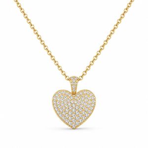 Heart Pendant Necklace with Sparkling Cubic Zirconia Zircon Studded Choker for Women Luxury Jewelry - Product Image 2