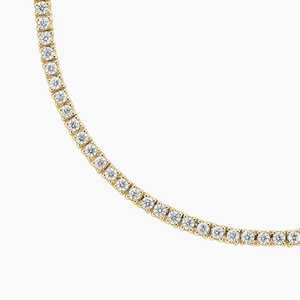 Collier tennis en or jaune massif 14 carats avec diamant de laboratoire de 3 carats, 16 pouces, serti à quatre griffes, plaqué rhodium, certifié IGI, luxe, pour mariée - Product Image 6