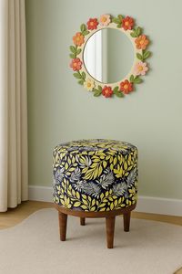 Nordic Style Solid Wooden Ottoman <b>Stool</b> Modern Upholstered Foot Rest Chair <b>Small</b> Bench for Living Room Bedroom - Product Image 4