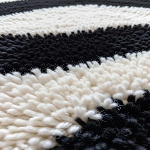 Modern Abstract Area <b>Rug</b> Black White Irregular Shape <b>Hand</b> <b>Tufted</b> Luxury <b>Rug</b> Soft Wool Designer <b>Rug</b> for Living Room Bedroom Decor - Product Image 5