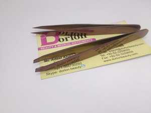 Premium Quality Rose Gold Eyebrow Tweezers Stainless Steel Custom Logo Slanted <b>Pointed</b> Ingrown Hair <b>Removal</b> Beauty Hair Tweezers - Product Image 2