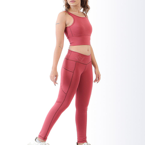 Conjunto de Yoga de 2 Piezas para Mujer, Bra Deportivo sin Costuras, Leggings Estampados de Cintura Alta, Ropa Deportiva Transpirable - Product Image 4
