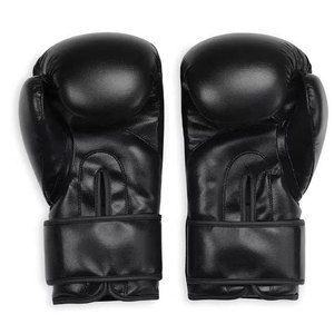 Blue and Yellow PU <b>Moisture</b> Wicking Boxing <b>Gloves</b> Full Finger Lace-Up for Adults Training Use - Product Image 2