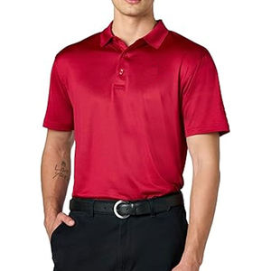 Camisetas Polo de Hombre al por Mayor, Estilo Urbano, Color Rojo Liso, Corte Regular, Tela Cómoda, Cuello Camisero - Product Image 2