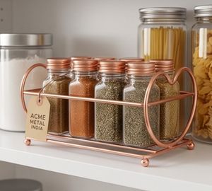 Rose Gold Heart Shape Cabinet Metal Spice <b>Rack</b> Modern Design Perfect for Organizing Gifting <b>Kitchen</b> Hotel and Restaurant Use - Product Image 2