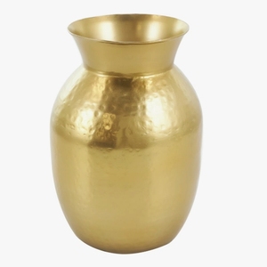 Vase décoratif en métal doré fait main, urne martelée haute, centre de table moderne pour anniversaire, décoration intérieure, présentation florale de luxe - Product Image 2